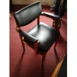 A black office open arm chair