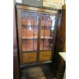 AN EDWARDIAN GLAZED CABINET, WIDTH 36INS X DEPTH 12INS X HEIGHT 66INS