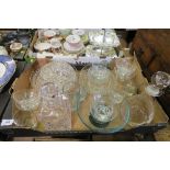 A BOX OF GLASS TO INCLUDE DECANTERS