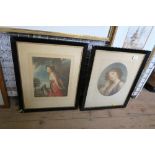 2 19TH CENTURY STYLE PRINTS, MAX 22INS X 17.5INS