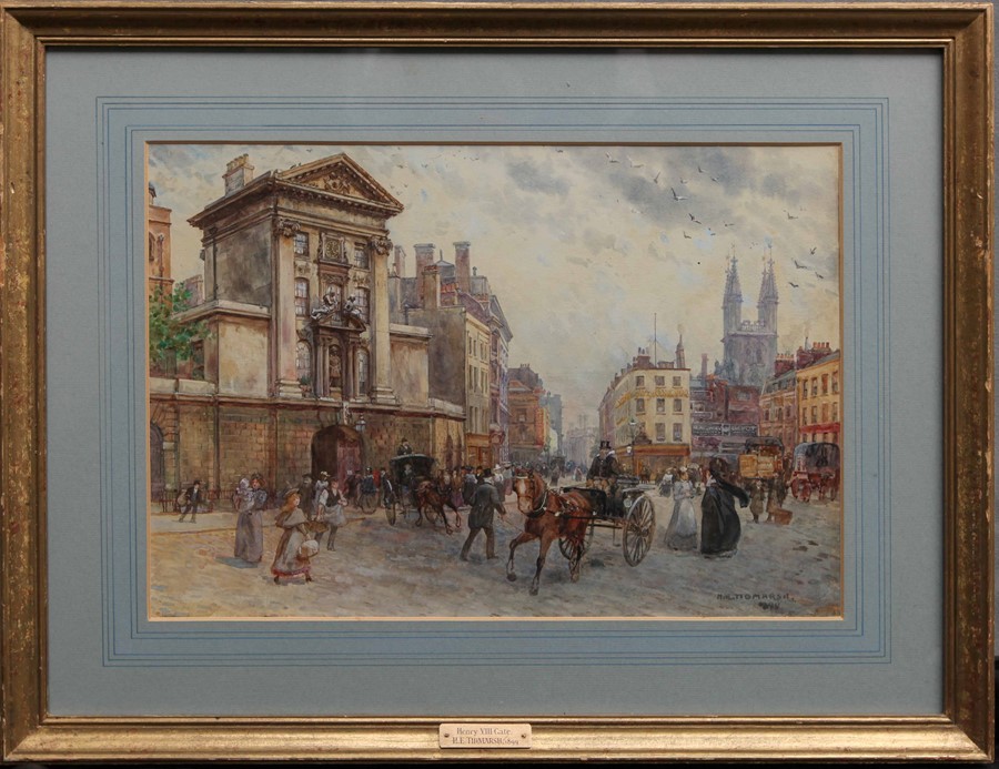 Henry Edward Tidmarsh, signed and dated 1899, pair of watercolours, "St Bartholomew's Smithfield,