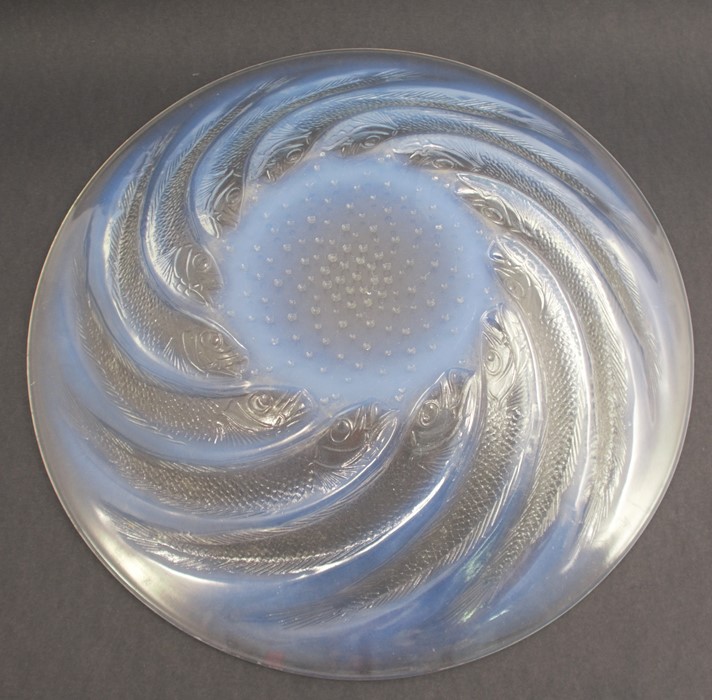An R Lalique glass bowl, decorated in the Poisson pattern, diameter 11.5insCondition Report: Good - Image 2 of 3
