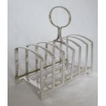 A silver seven bar toast rack, of square form, Sheffield 1910, maker James Dixon & Sons Ltd,