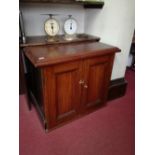 A deep mahogany cupboard, having two fielded panel doors, width 38ins x depth 30.5ins x height