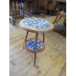 A two tier tile top table