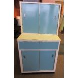 2 vintage kitchen floor standing units, together with a shelf unit, width 30ins