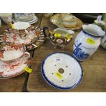 A collection of 19th and 20th porcelain to include Derby dishes, cups