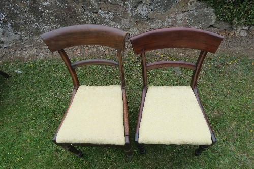 A harlequin set of six 19th century bar back dining chairs, four having tulip decoration - Image 4 of 5