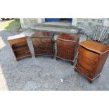 Three reproductions chest of drawers, together with a unit