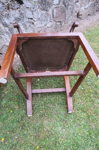 A pair of Chippendale style 19th century mahogany armchairs, with makers label Spillman and Co. - Image 7 of 8