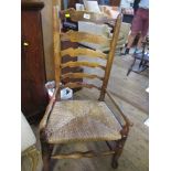 A ladder back chair