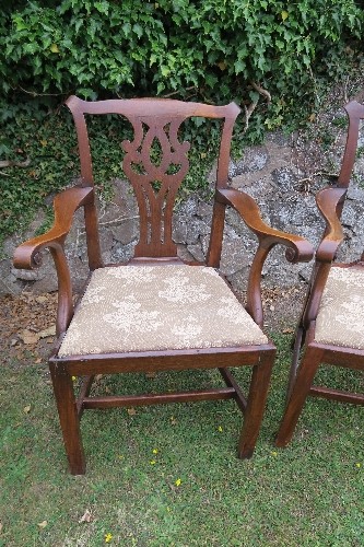 A pair of Chippendale style 19th century mahogany armchairs, with makers label Spillman and Co. - Image 2 of 8