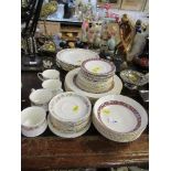 36395 A collection of dinnerware to include Royal Doulton Minuet pattern and Paragon