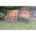 Two pine chests, 80 x 44 x 56cm and 100 x 48 x 42 cm