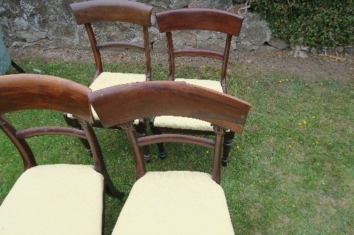 A harlequin set of six 19th century bar back dining chairs, four having tulip decoration - Image 3 of 5