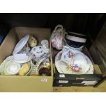 Two boxes of china etc