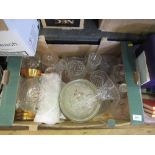 Two boxes of china and glass