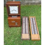 A National Time Recorder Co Ltd St Mary Crab. Kent clock, in mahogany case, height 27.5ins,