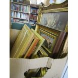 A box of frames etc