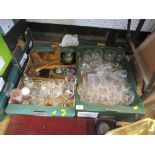 36395 A box of glass, together with a box of glass and sundries