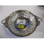 A silver pierced dish, weight 2oz.