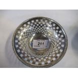 A silver pierced dish, 1.5oz