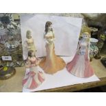 Four boxed Coalport figures