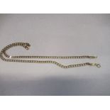 A 9 carat gold chain, of filed links, 41cm long, 6g gross