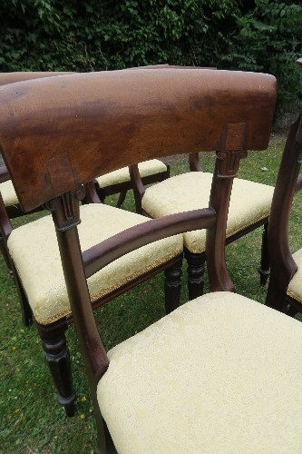 A harlequin set of six 19th century bar back dining chairs, four having tulip decoration - Image 2 of 5