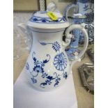 A Meissen blue and white coffee pot