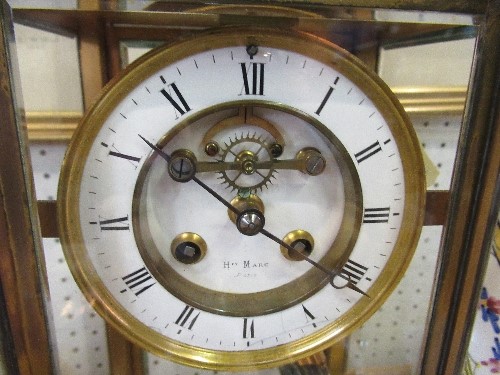 A brass four glass mantle clock , - Bild 4 aus 4