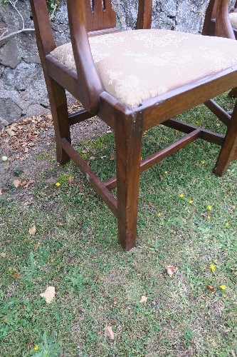 A pair of Chippendale style 19th century mahogany armchairs, with makers label Spillman and Co. - Image 4 of 8