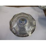 A silver pierced dish, weight 2oz