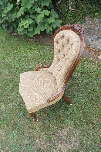 19th century style show wood chair - Image 3 of 4