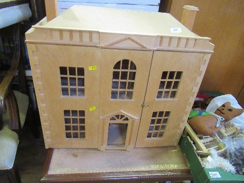 36395 A dolls house, together with a box of dolls house furniture etc