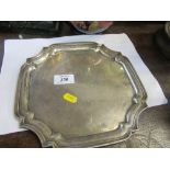 A silver square shaped salver, Birmingham 1931, width 9ins,  weight 12oz