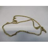 A 9 carat gold chain, of fancy filed links, 57.5cm long, 14g gross