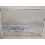 English School, watercolour, Children on the Shore, initialled and dated 1933, 9ins x 13ins