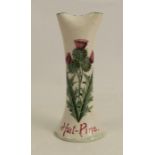 A Wemyss ware hat pin vase, decorated with thistles, height 5.75insCondition Report: Heavily crazed