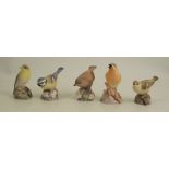 Five Royal Worcester bird modelsCondition Report: All in good condition