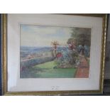 Arthur Meyrick, watercolour, A Sussex Garden, 18.5ins x 13.75ins