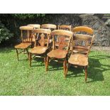 A set of four kitchen chairs, together with four kitchen chairs