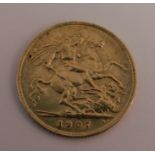 A 1907 gold half sovereign