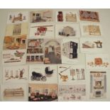A complete set of 48 postcards of the Queen's Dolls House, from the Oilette series by Raphael
