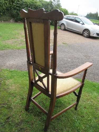 An Arts and Crafts high backed open armchair - Image 3 of 4