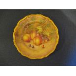 A Royal Worcester plate, decorated with hand painted fruit by Freeman, diameter 9.5insCondition