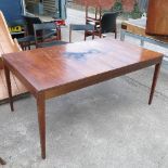 A 1960's rosewood dining suite, comprising an extendable dining table, extended length 82ins x