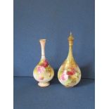 A Royal Worcester vase, of baluster form, decorated with roses, shape number H307, circa 1914,