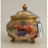 A Royal Worcester blush ivory pot pourri, decorated with blackberries and autumn leaves, shape