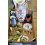 Collection of sundry china, to include bird models, Beatrix Potter figures, vases etc